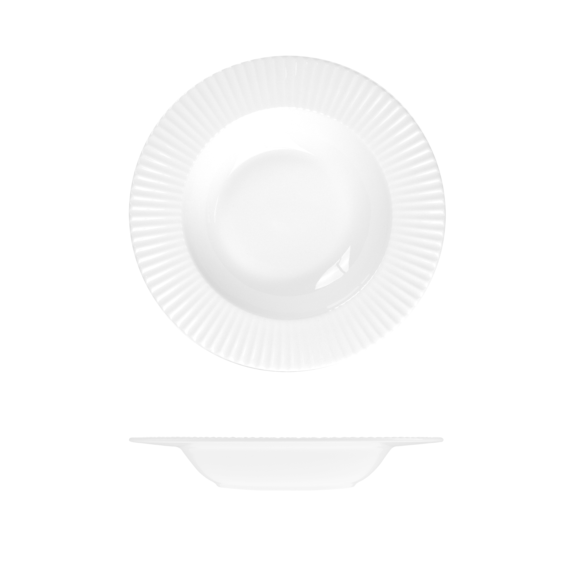 Le Ballet Spectra Round Bowl - Flat Wide Rim - 370ml - White (Pack of 12)