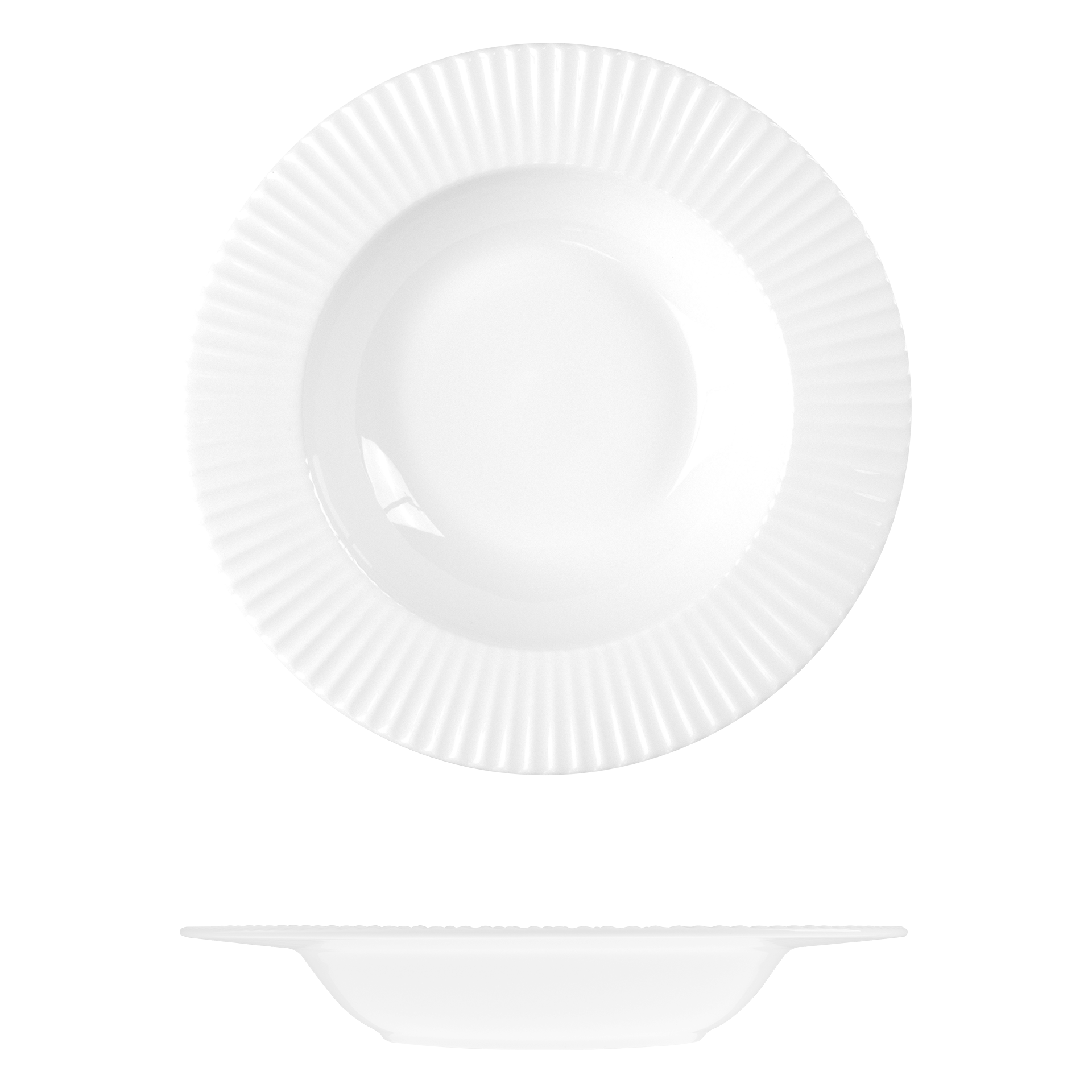 Le Ballet Spectra Round Bowl - Flat Wide Rim - 630ml - White (Pack of 12)