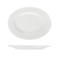 Le Ballet Spectra Oval Platter - Flat Wide Rim - 335x250mm - White (Pack of 6)