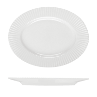 Le Ballet Spectra Oval Platter - Flat Wide Rim - 360x270mm - White (Pack of 6)