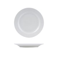 Australian Fine China Renaissance Round Plate - Wide Rim - 230mm - White (Pack of 24)