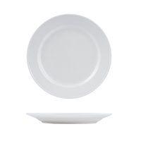 Australian Fine China Renaissance Round Plate - Wide Rim - 250mm - White (Pack of 24)