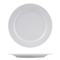 Australian Fine China Renaissance Round Plate - Wide Rim - 265mm - White (Pack of 18)
