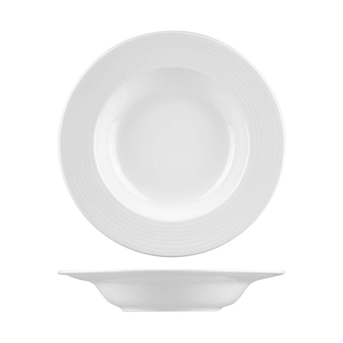 RAK Porcelain Rondo Round Bowl - Wide Rim - 600ml - White (Pack of 6)