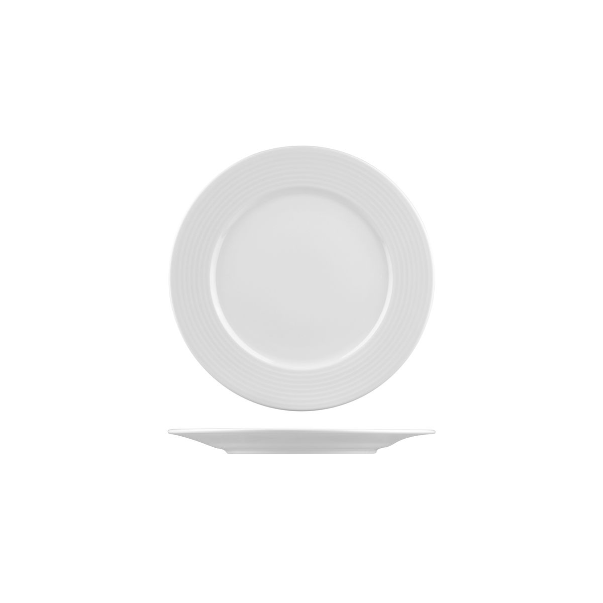 RAK Porcelain Rondo Round Plate - Wide Rim - 210mm - White (Pack of 24)