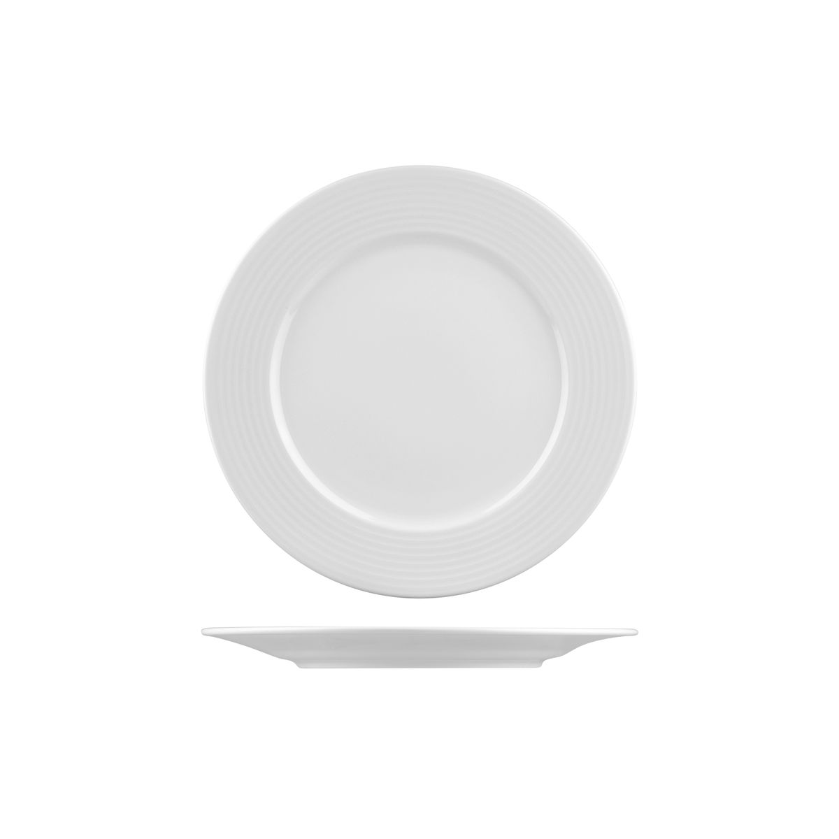 RAK Porcelain Rondo Round Plate - Wide Rim - 240mm - White (Pack of 6)