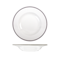 RAK Porcelain Harriette Round Bowl - Wide Rim - 475ml - White with Black Line (Pack of 12)