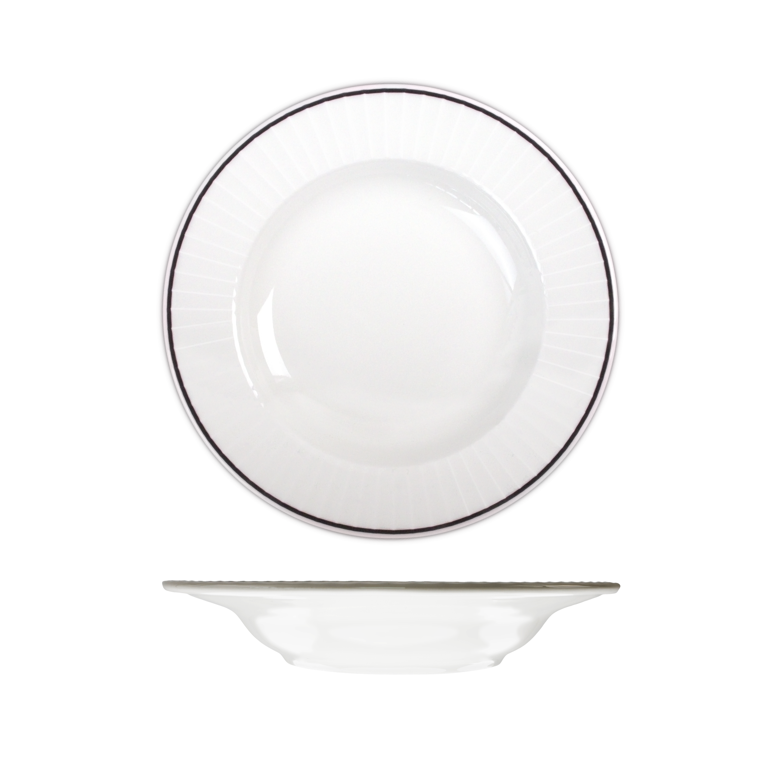 RAK Porcelain Harriette Round Bowl - Wide Rim - 475ml - White with Black Line (Pack of 12)