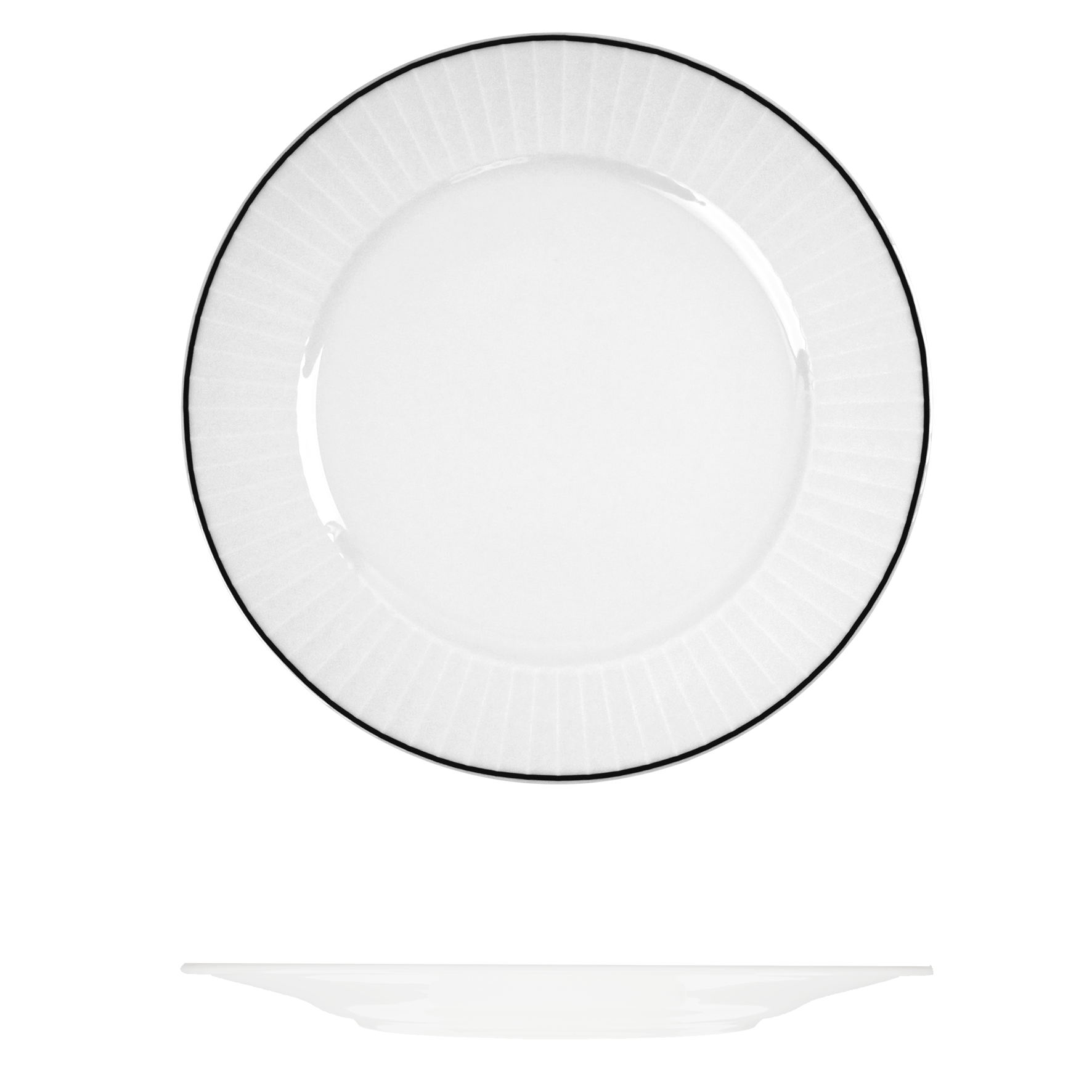 RAK Porcelain Harriette Round Plate - Wide Rim - 310mm - White with Black Line (Pack of 6)