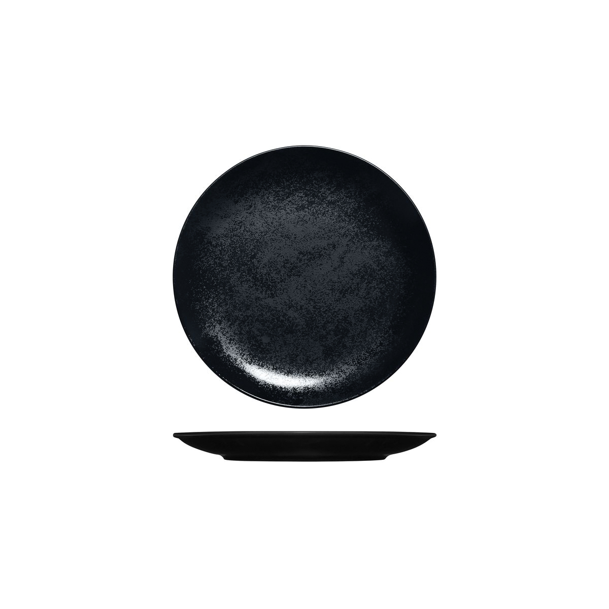RAK Porcelain Karbon Black Round Coupe Plate - 180mm (Pack of 24)