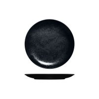 RAK Porcelain Karbon Black Round Coupe Plate - 210mm (Pack of 12)