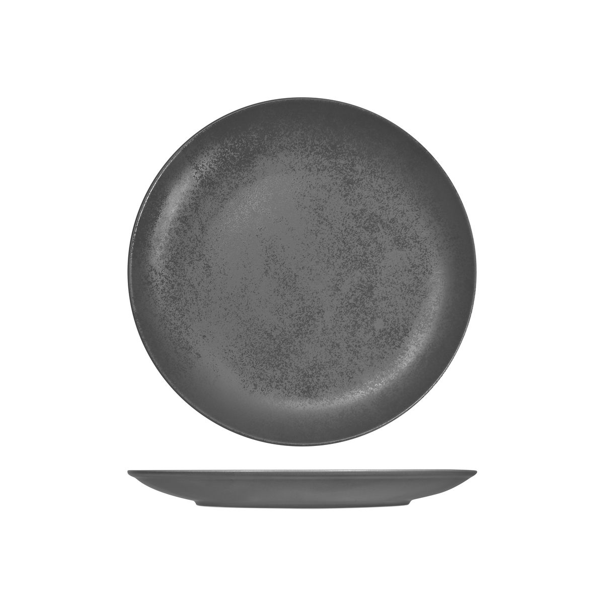 RAK Porcelain Karbon Shale Round Coupe Plate - 240mm (Pack of 12)