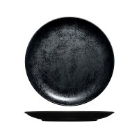 RAK Porcelain Karbon Black Round Coupe Plate - 270mm (Pack of 12)