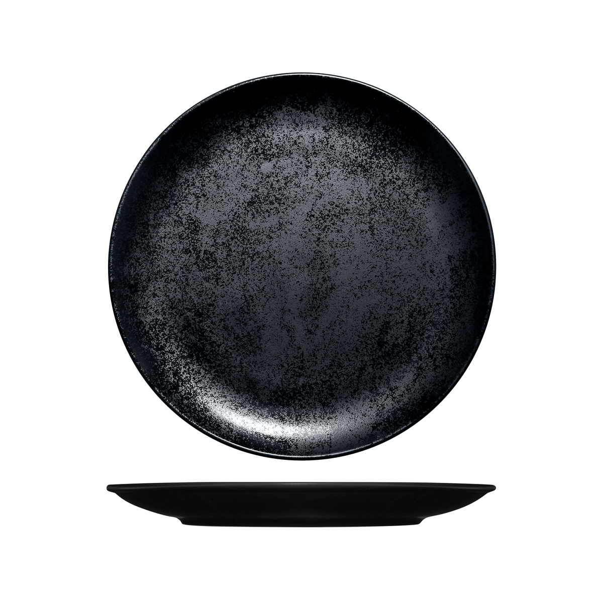 RAK Porcelain Karbon Black Round Coupe Plate - 270mm (Pack of 12)