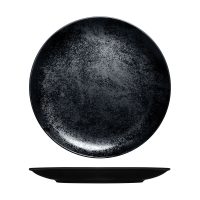 RAK Porcelain Karbon Black Round Coupe Plate - 290mm (Pack of 12)
