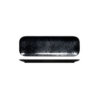 RAK Porcelain Karbon Black Rectangular Coupe Plate - 330x110mm (Pack of 12)
