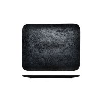 RAK Porcelain Karbon Black Rectangular Coupe Plate - 330x270mm (Pack of 6)