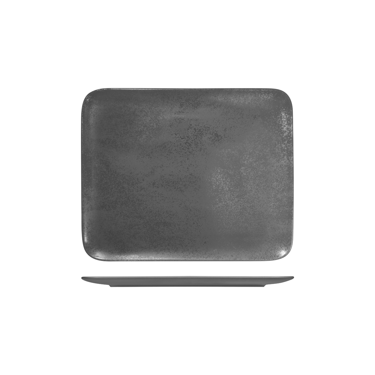 RAK Porcelain Karbon Shale Rectangular Coupe Plate - 330x270mm (Pack of 6)