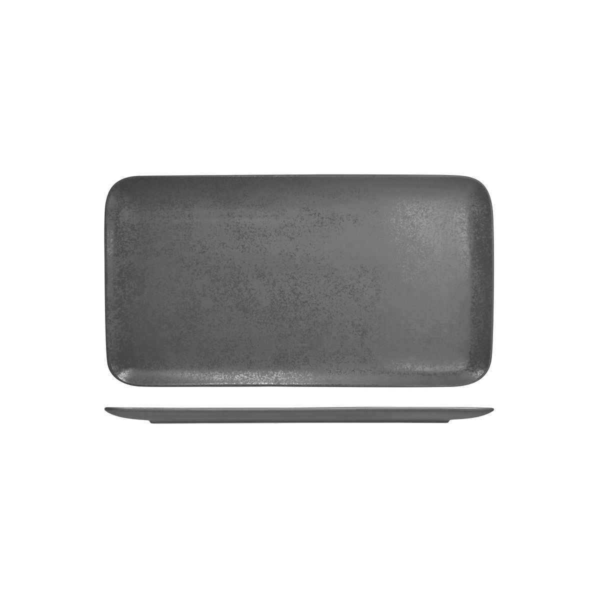 RAK Porcelain Karbon Shale Rectangular Coupe Plate - 380x210mm (Pack of 6)