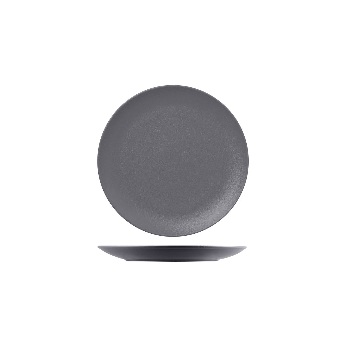 RAK Porcelain Neofusion Grey Stone Round Coupe Plate - 240mm (Pack of 12)