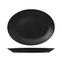 RAK Porcelain Neofusion Black Volcano Oval Coupe Platter - 360x270mm (Pack of 6)