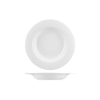 Australian Fine China Flinders Contemporary Pasta Bowl - Wide Rim - 590ml - White (Pack of 12)