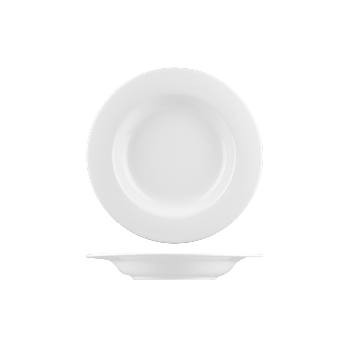 Australian Fine China Flinders Contemporary Pasta Bowl - Wide Rim - 590ml - White (Pack of 12)