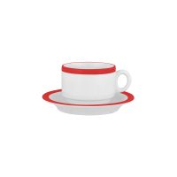Australian Fine China Hot Chilli Red Stackable Tea Cup - 220ml (Pack of 24)