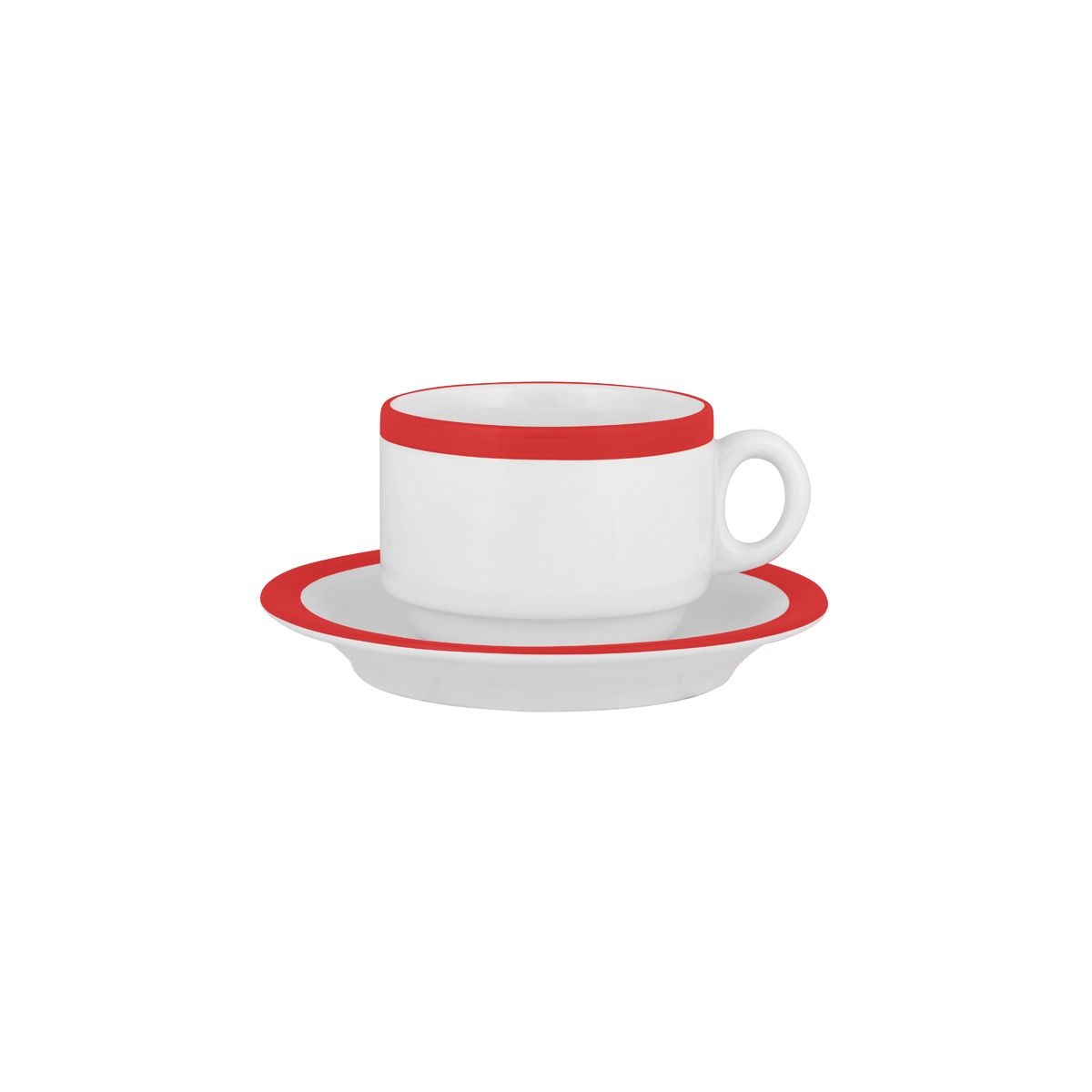 Australian Fine China Hot Chilli Red Stackable Tea Cup - 220ml (Pack of 24)