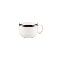 Australian Fine China Flinders Healthcare Cru Black Line Stackable Ableware Cup - 240ml (Pack of 24)
