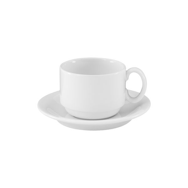 Australian Fine China Flinders Healthcare Stackable Ableware Cup - 240ml - White (Pack of 24)