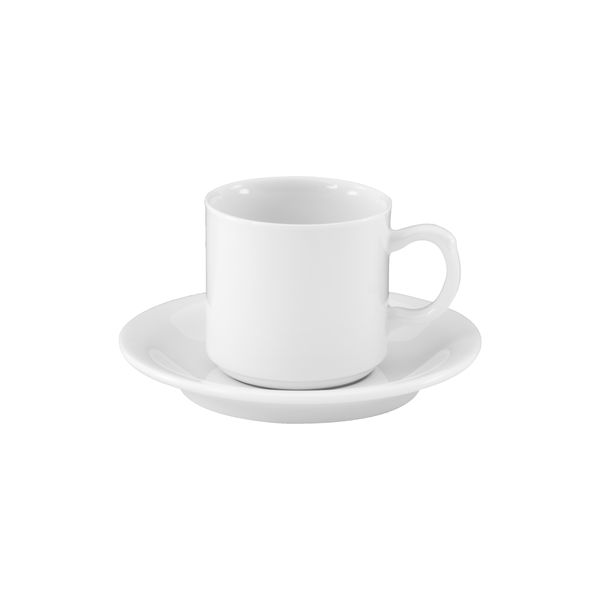 Australian Fine China Flinders Stackable Banquet Cup - 210ml - White (Pack of 12)