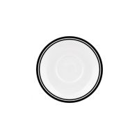 Australian Fine China Flinders Healthcare Cru Black Line Ableware Saucer - 143mm (Pack of 12)