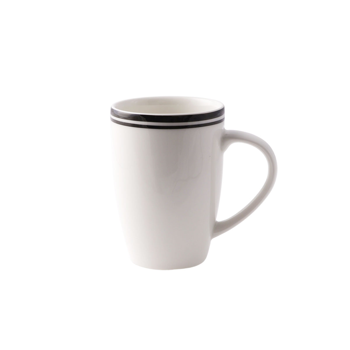 Australian Fine China Flinders Healthcare Cru Black Line Bondi Mug - 300ml (Pack of 12)
