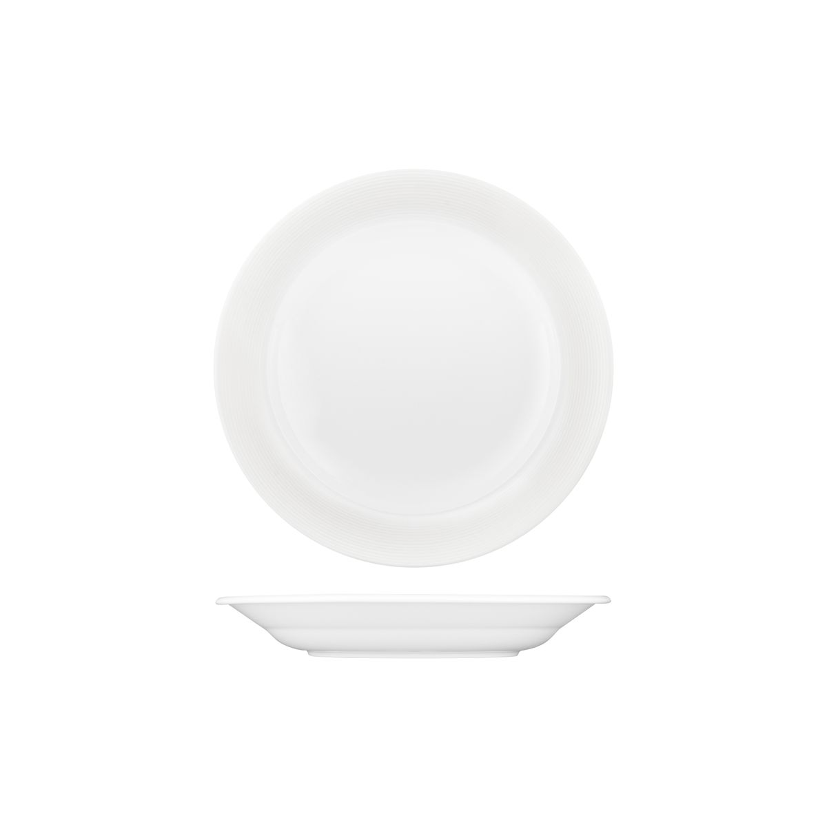 Australian Fine China Saturn Soup / Pasta Plate - Embossed Wide Rim - 280ml - White (Pack of 6)