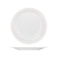 Australian Fine China Saturn Round Plate - Embossed Wide Rim - 275mm - White (Pack of 6)