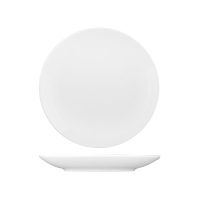 Australian Fine China Saturn Round Coupe Plate - Embossed Rim - 280mm - White (Pack of 6)