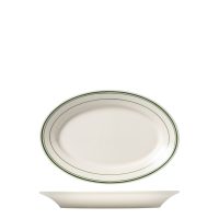 Tuxton Green Bay Oval Plate - 342x228mm (Pack of 12)