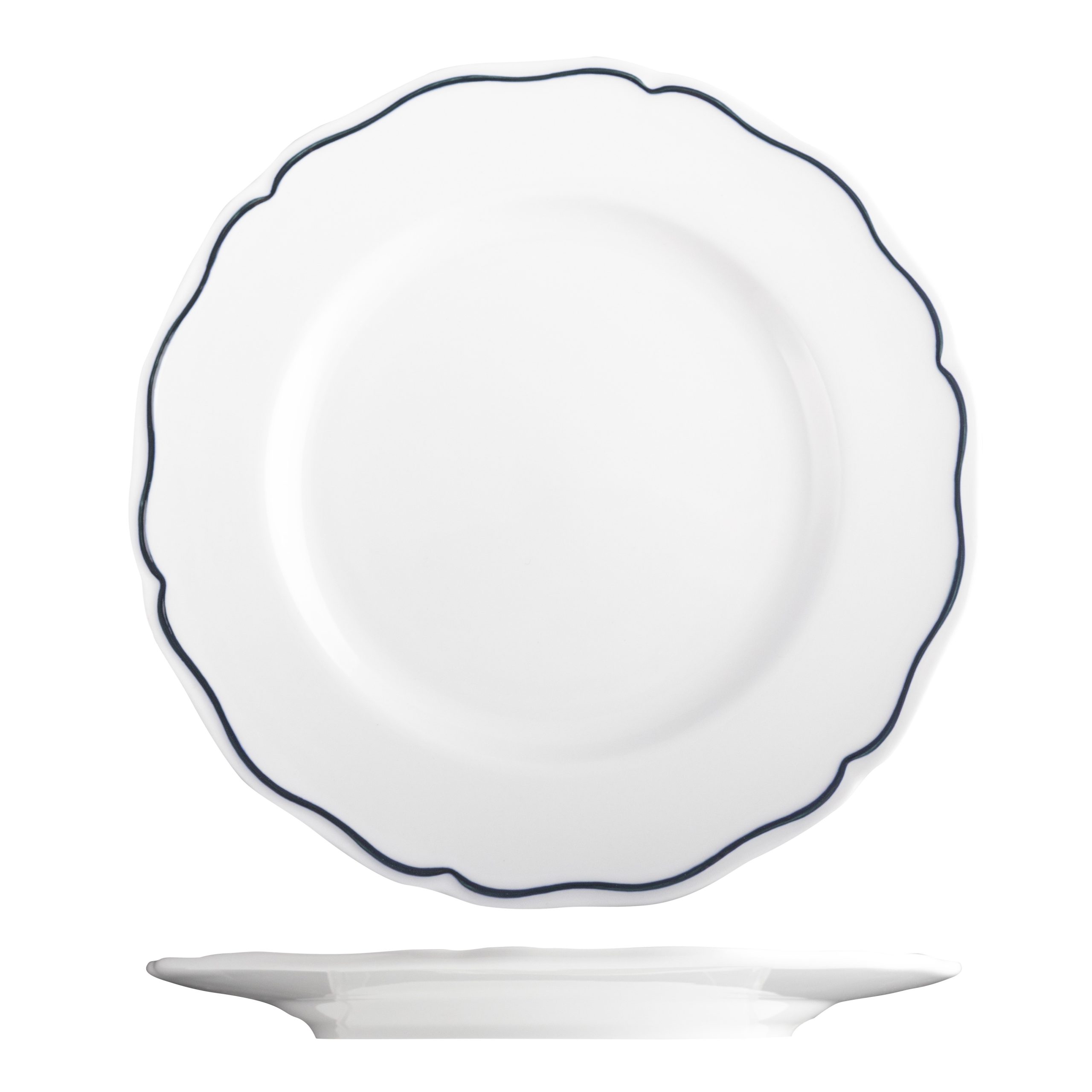 Tuxton Charleston Blue Band Round Plate - 272mm (Pack of 12)
