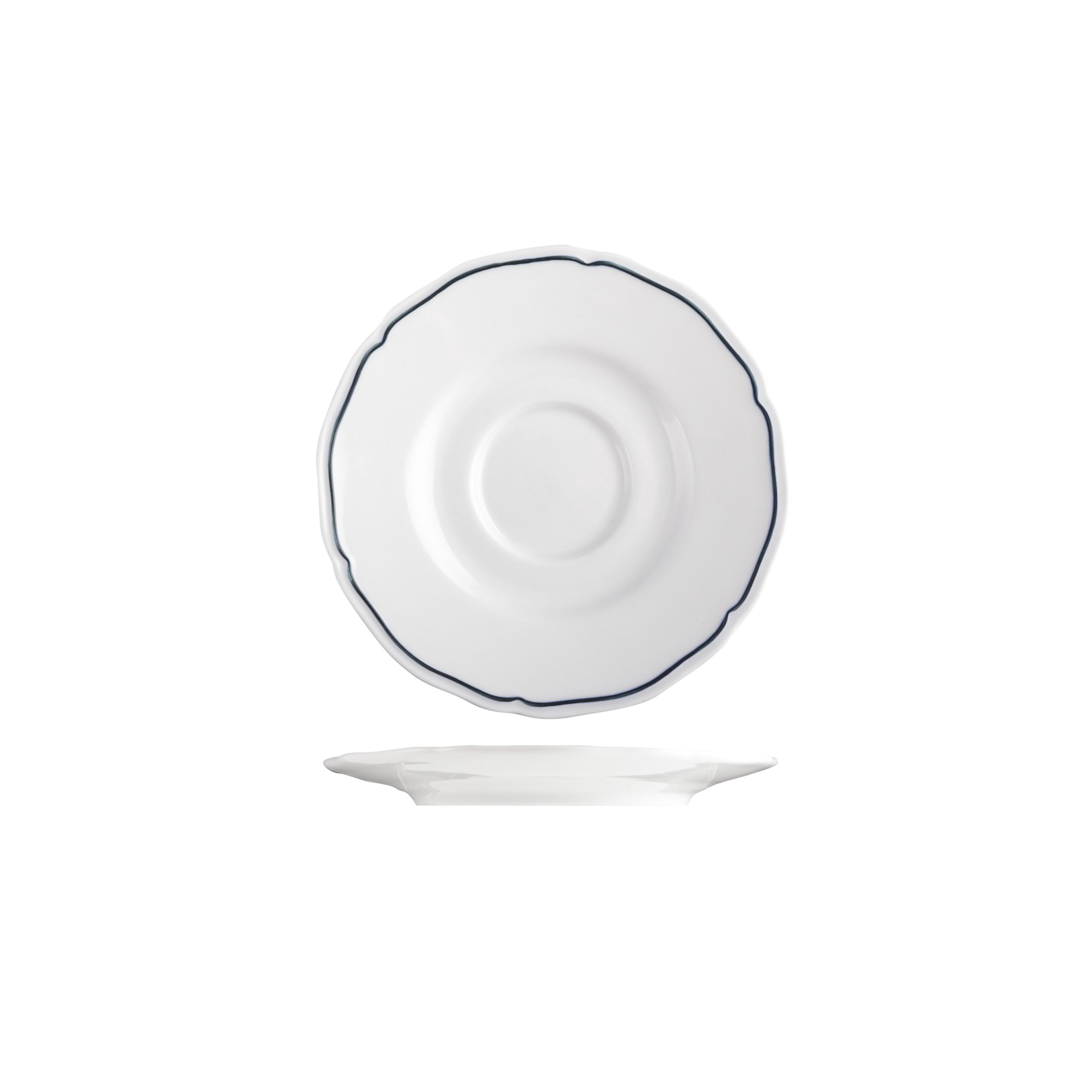 Tuxton Charleston Blue Band Saucer - 155mm (Pack of 36)