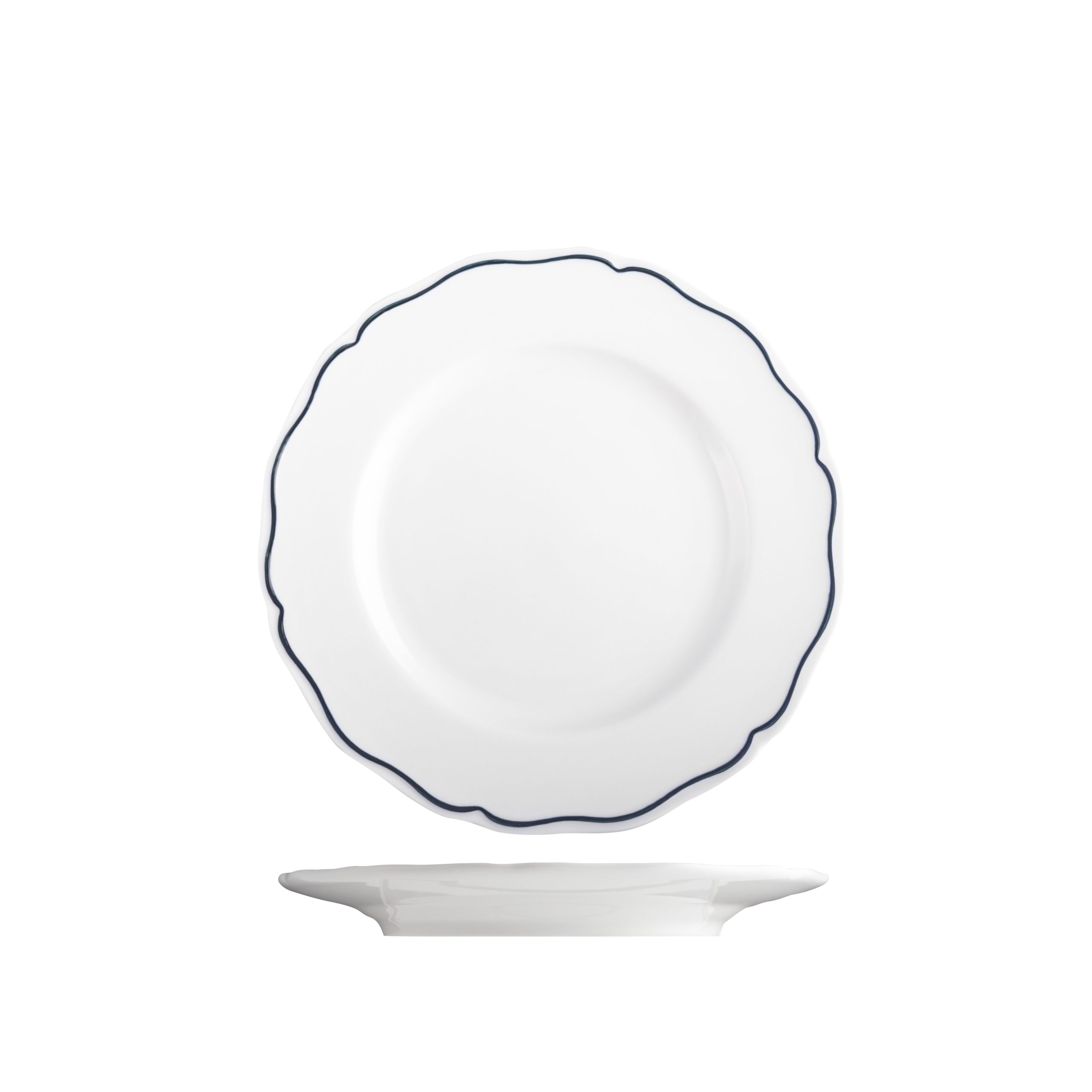 Tuxton Charleston Blue Band Round Plate - 166mm (Pack of 36)
