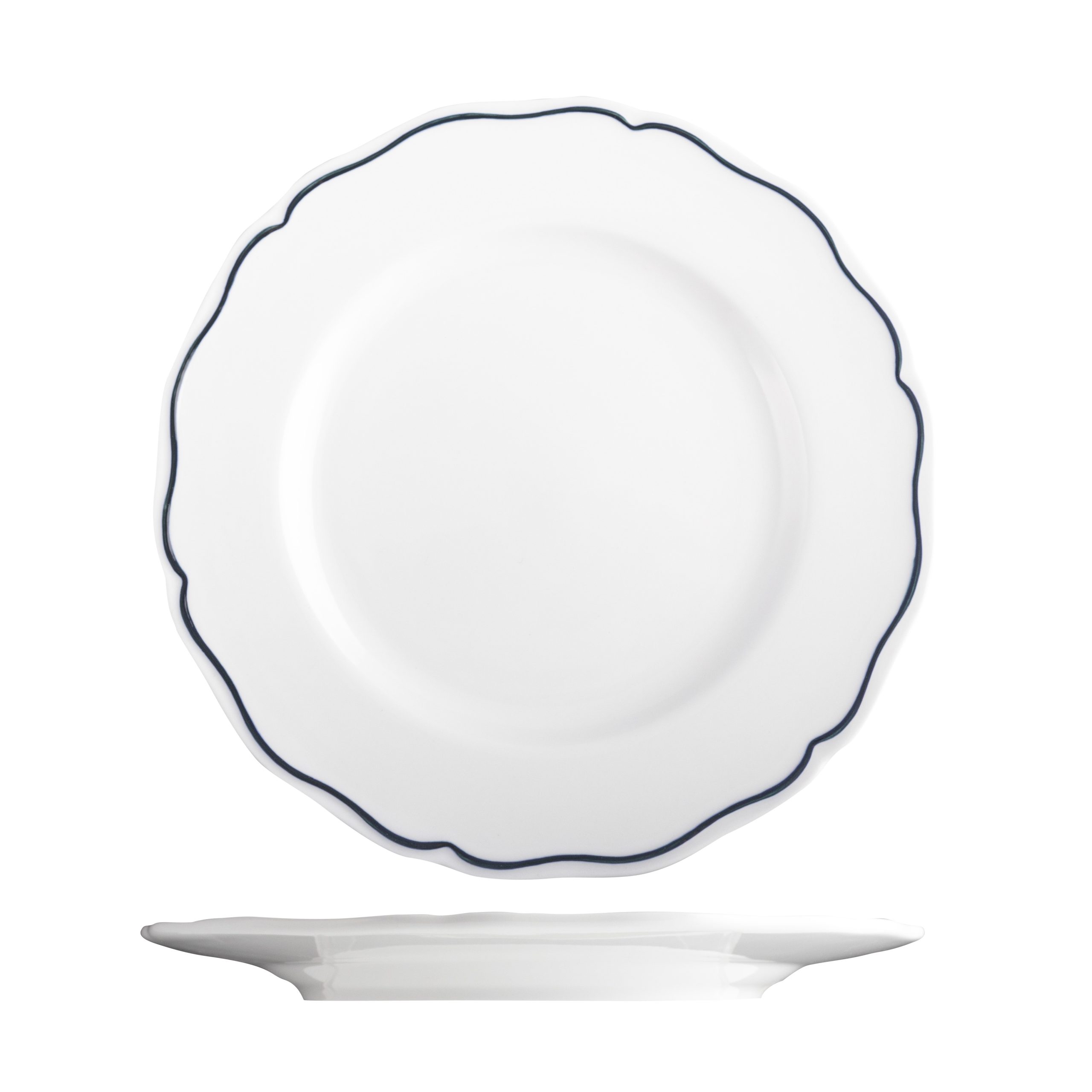 Tuxton Charleston Blue Band Round Plate - 230mm (Pack of 24)