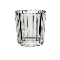 Utopia Clear Ribbed Votive - Large - 72mm (Pack of 6)
