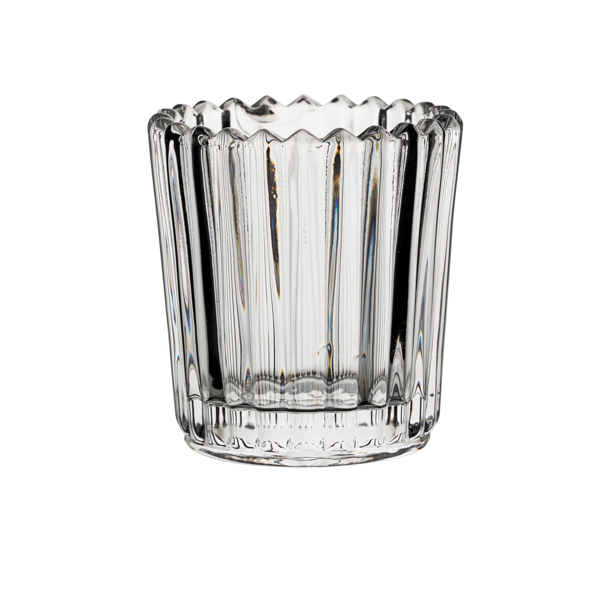 Utopia Clear Ribbed Votive - Large - 72mm (Pack of 6)