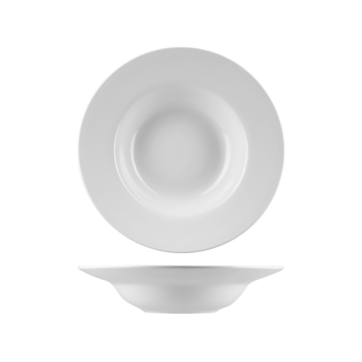 Australian Fine China Flinders Classic Pasta Bowl - Wide Rim - 720ml - White (Pack of 10)