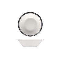 Australian Fine China Flinders Healthcare Cru Black Line Oatmeal Bowl - 300ml (Pack of 12)