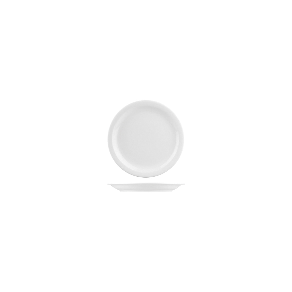 Australian Fine China Flinders Healthcare Savoy Round Plate - Narrow Rim - 150mm - White (Pack of 12)