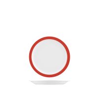 Australian Fine China Hot Chilli Red Savoy Round Plate - Narrow Rim - 160mm (Pack of 12)