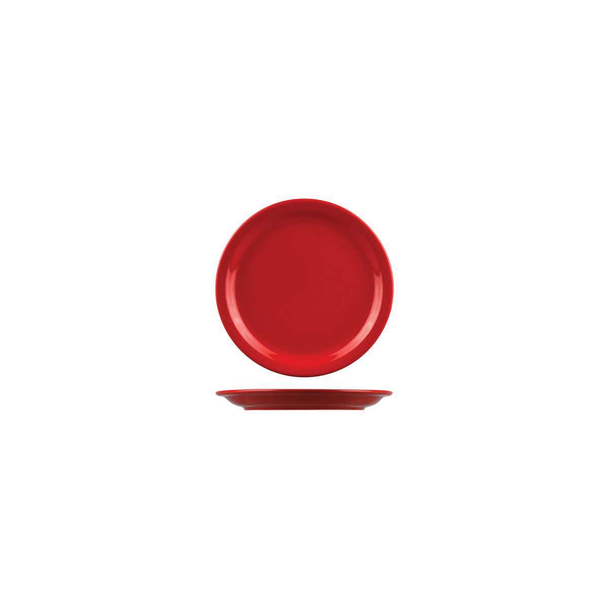 Australian Fine China Flinders Healthcare Red Savoy Round Plate - Narrow Rim - 160mm (Pack of 12)