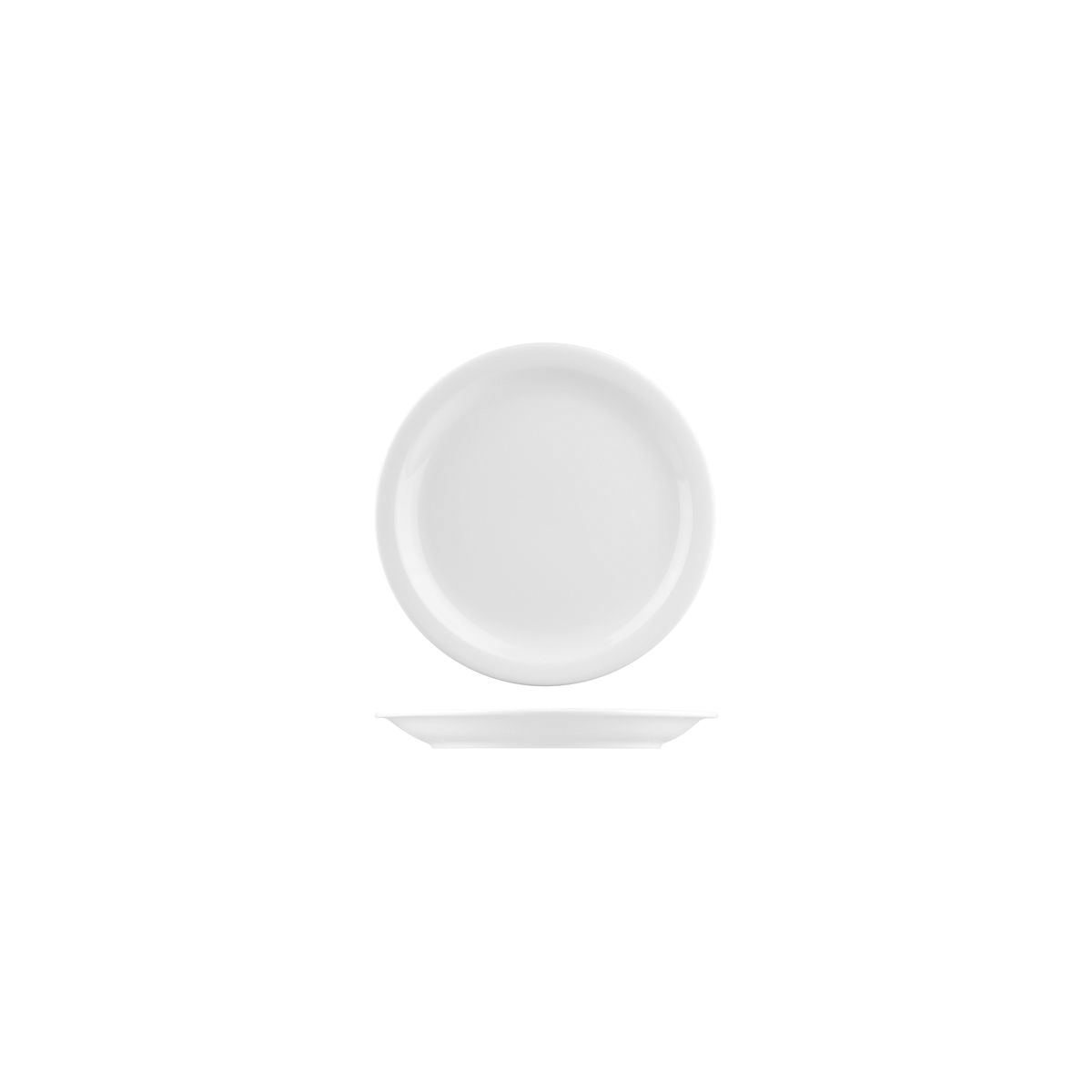 Australian Fine China Flinders Healthcare Savoy Round Plate - Narrow Rim - 160mm - White (Pack of 12)